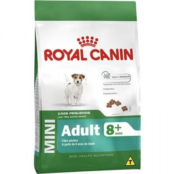 Royal Canin Ração Mini Adult +8 para Cães Adultos de Raças Pequenas com 8 Anos ou mais - 7,5kg 