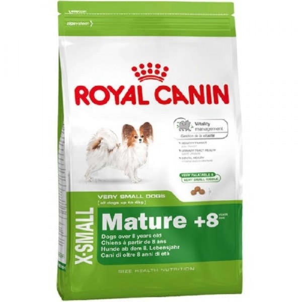 Royal Canin Ração X-Small Adult 8+ para Cães Adultos e Idosos de Porte Pequeno - 1kg