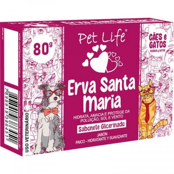 Sabonete Pet Life Neutro Erva Santa Maria- 80g