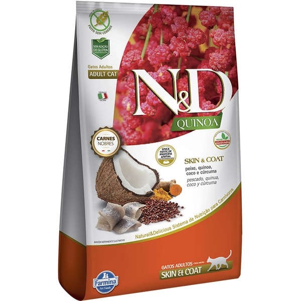 N&D Quinoa Ração Skin and Coat Sabor Peixe - 1,5kg