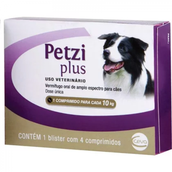 Petzi Plus Ceva para Cães  10kg - 4 Comp.
