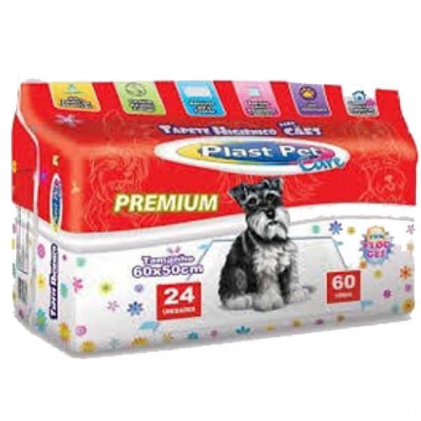 Tapete Higiênico Premium Plast Pet Care - 24 Unidades