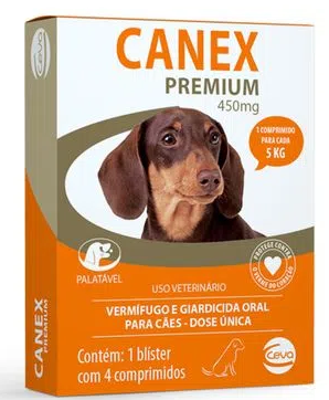 Vermífugo Ceva Canex Premium 450 mg para Cães - 4 comprimidos