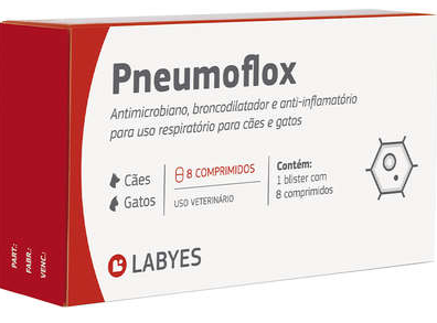 Antibiótico Labyes Pneumoflox para Cães e Gatos 8 comp.