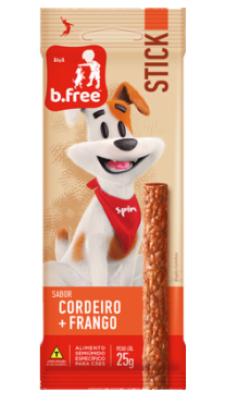  Bifinho Spin Pet b.free Stick para Cães Sabor Cordeiro e Frango - 25g