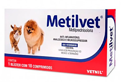 Anti-inflamatório Metilvet Vetnil para Cães e Gatos 10mg  - 10 Comprimidos