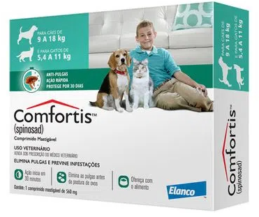 Antipulgas Comfortis 560 mg - para Cães (9 a 18Kg) e Gatos (5,4 a 11Kg)