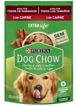 Ração Úmida Nestlé Purina Dog Chow Sachê Carne para Cães Adultos
