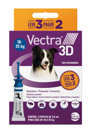 Antipulgas Vectra 3D Cães 10 a 25 kg 