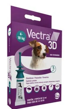 Vectra 3D Cães 4 a 10 kg Ceva 1,6 ml 1 pipeta