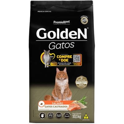 Ração Golden Gatos Castrados Salmão 10 kg