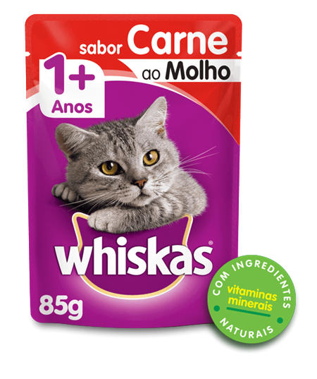 Sachê Whiskas Carne ao Molho para Gatos Adultos - 85g