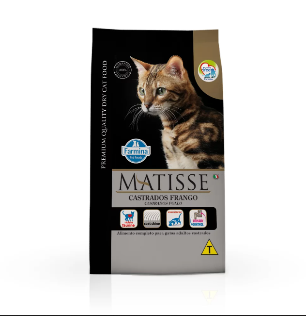 Ração Farmina Matisse para Gatos Adultos Castrados Sabor Frango - 7,5kg